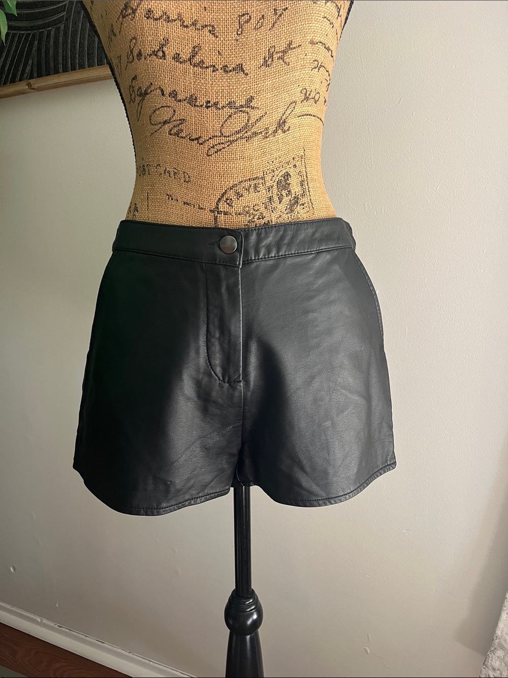 Forever 21 Black Faux Leather High Waist Shorts